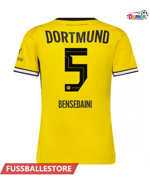 Günstige Borussia Dortmund Ramy Bensebaini #5 Heimtrikot Damen 2026-27 Kurzarm